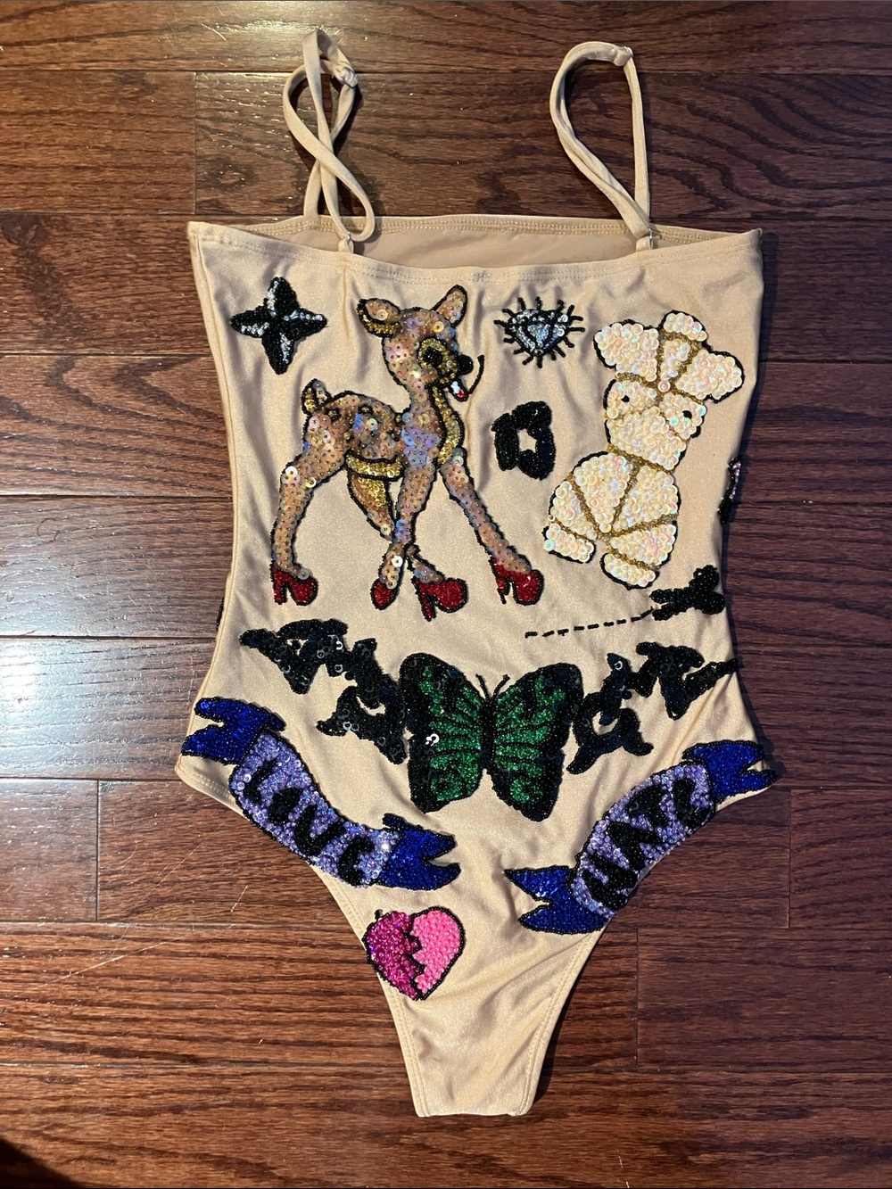 SeaQueen Lola - Bambi Sequin tattoo nude One-Piece Swimsuit Discount Universe - Picture 9 of 16
